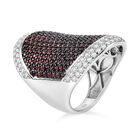 Roter Granat, Weißer Zirkon Ring, 925 Silber Zweifarbig (Größe 16.00) ca. 5.00 ct image number 4