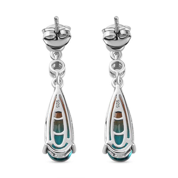 Aqua Terra Costa Quarz Triplett und Zirkon-Ohrh&auml;nger, 925 Silber vergoldet, 6,67 ct. image number 5