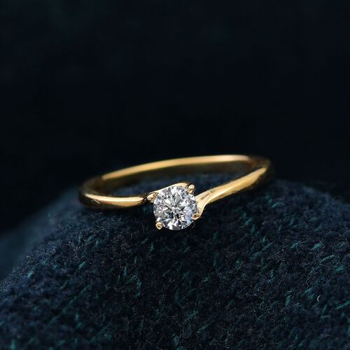 LUXURIANT DIAMOND- SI-GH Labor Diamant Ring, 925 Silber 750 Gelbgold Vermeil - 0,33 ct. image number 2