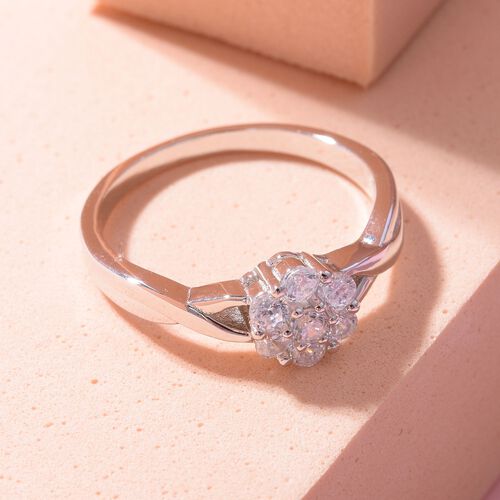 Lustro Stella - Weißer Zirkonia Ring, 925 Silber platiniert (Größe 17.00) ca. 3,65 ct image number 1