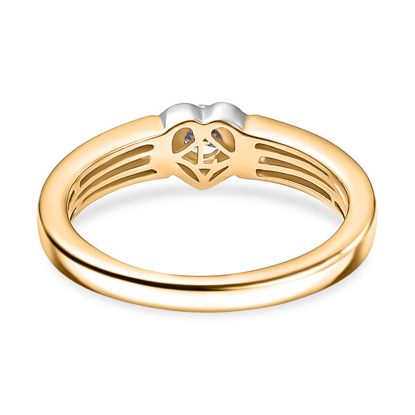 LUXURIANT SI-GH Labor Diamant Ring, 925 Silber rhodiniert und 750 Gelbgold Vermeil  - 0,20 ct. image number 5