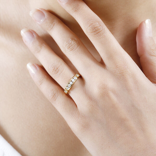 Moissanit Ring, 925 Silber Gelbgold Vermeil - 0,49 ct. image number 3