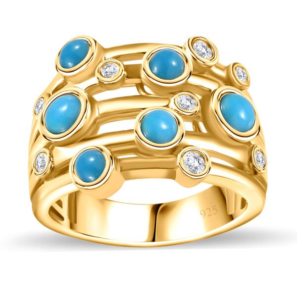 AA Sleeping Beauty Türkis und Zirkon Ring - 1,39 ct. image number 4