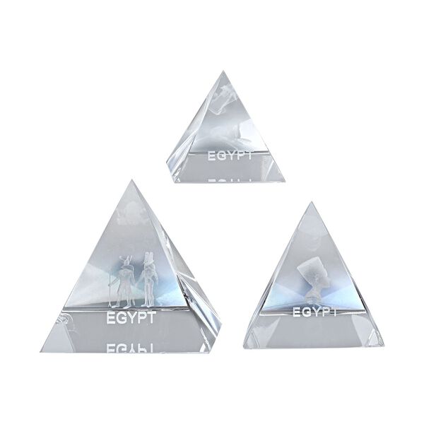 3er Set - &Auml;gyptischer Kristallglass Figuren in 3D