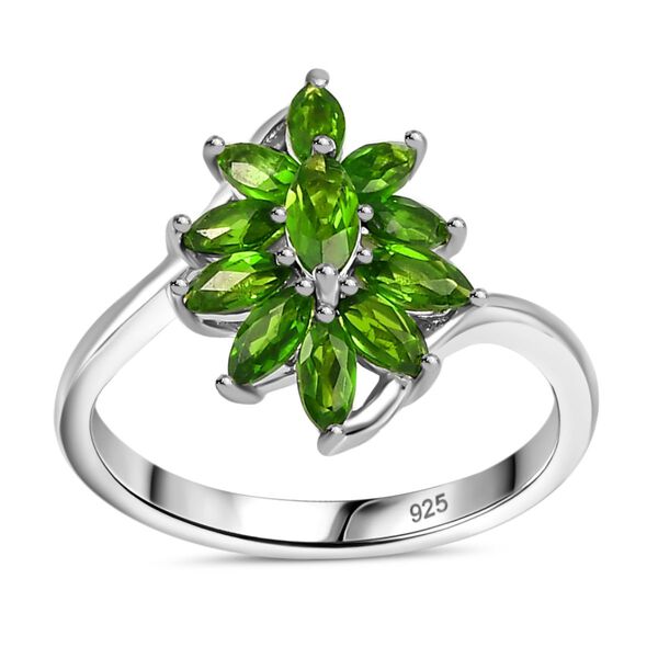 Natürlicher Chromdiopsid Ring 925 Silber rhodiniert (Größe 20.00) ca. 1,13 ct image number 4