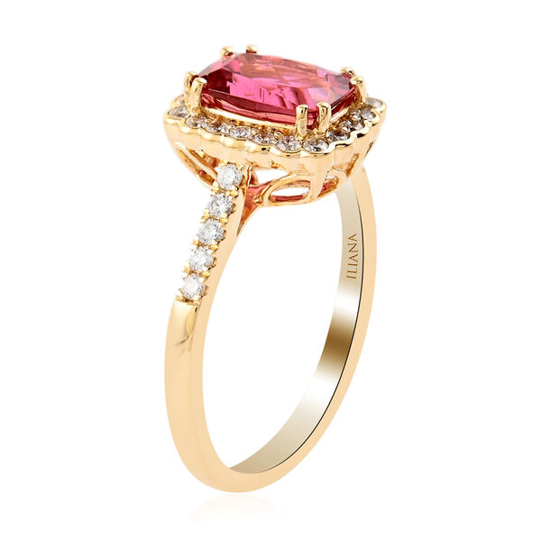 ILIANA AAA Rubellit und Diamant-Ring, SI G-H, 750 Gelbgold  ca. 1,90 ct image number 3