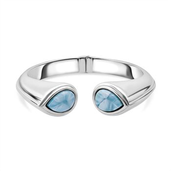 Larimar Armreif ca. 19 cm 925 Silber rhodiniert ca. 17,99 ct.