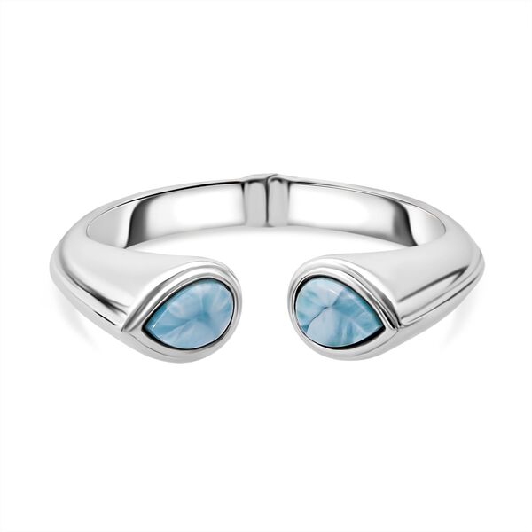 Larimar Armreif ca. 19 cm 925 Silber rhodiniert ca. 17,99 ct.