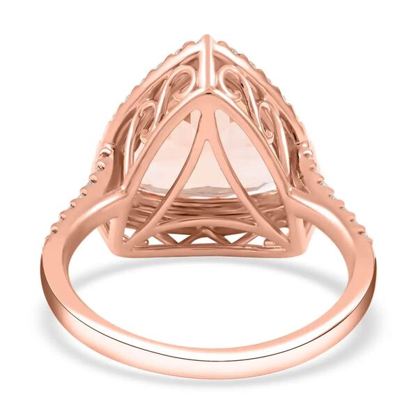 ILIANA zertifiziert und geprüft AAA Morganit und SI-GH Diamant Ring in 750 Roségold - 5,75 ct. image number 4