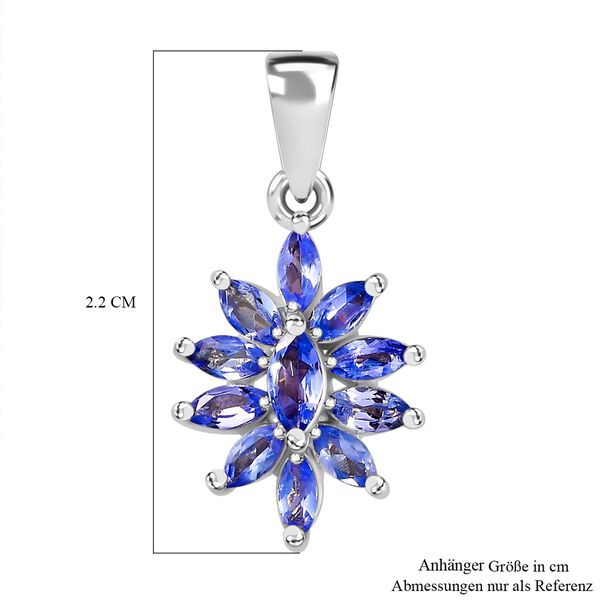Tansanit Anhänger 925 Silber rhodiniert ca. 0.95 ct image number 6
