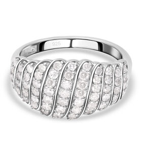 Weißer Diamant Ring, 925 Silber platiniert (Größe 17.00) ca. 1.00 ct
