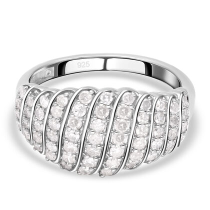 Weißer Diamant Ring, 925 Silber platiniert (Größe 17.00) ca. 1.00 ct