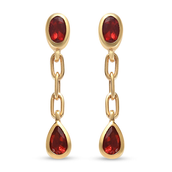 Mexikanische Kirschfeuer-Opal-Ohrh&auml;nger in Silber