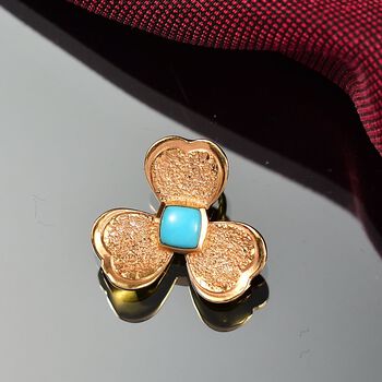 D'Joy AA Sleeping Beauty T&uuml;rkis Anh&auml;nger 925 Silber 750 Gelb Vergoldet ca. 0.31 ct