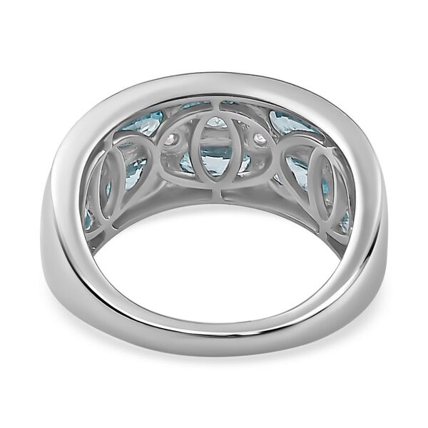 Kambodschanischer blauer und weißer Zirkon-Ring - 3,73 ct. image number 5