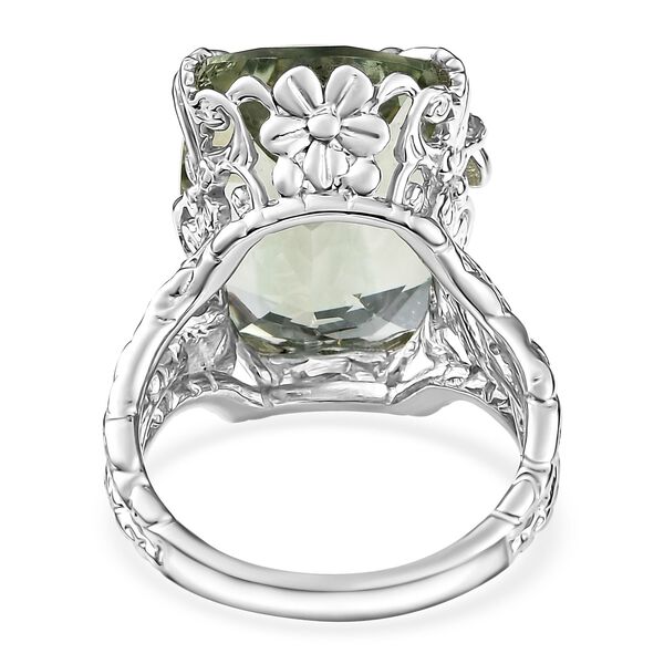 Prasiolith Ring, 925 Silber rhodiniert (Gr&ouml;&szlig;e 20.00) ca. 14.12 ct image number 6