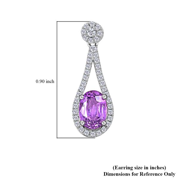 ILIANA zertifiziert und gepr&uuml;ft AAA lila Saphir und SI GH Diamant Ohrringe in 750 Wei&szlig;gold - 2,10 ct. image number 11