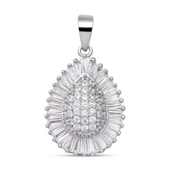 Lustro Stella - wei&szlig;er Zirkonia-Anh&auml;nger, 925 Silber rhodiniert ca. 2,79 ct