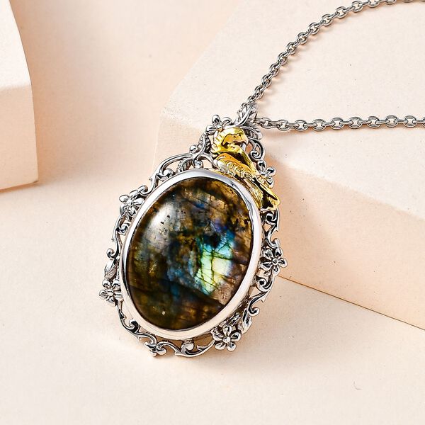 Labradorit Anhänger mit 50cm Kette - 16,58 ct. image number 2