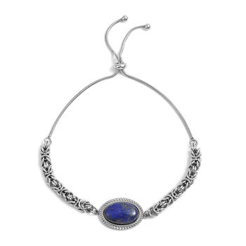 2er - Set Lapislazuli-Ohrringe und Armband, 12 cm, Edelstahl ca. 15,00 ct