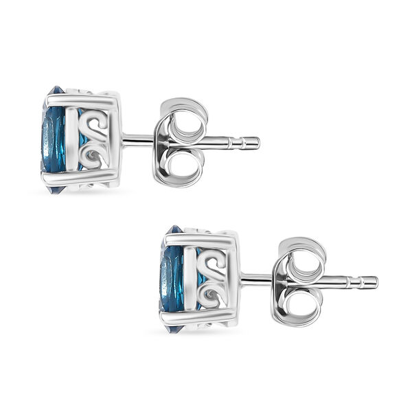 D'Joy London Blau Topas Ohrringe 925 Silber rhodiniert ca. 1,88 ct. image number 4