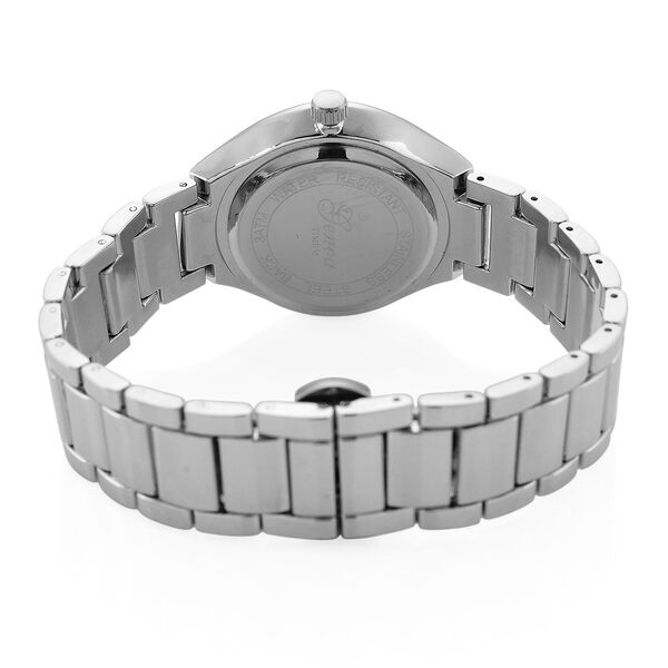 GENOA - Wei&szlig;er Diamant Uhr mit Japanisches Uhrwerk, 3 ATM Wasserdicht, 316L Edelstahl, Silber image number 6