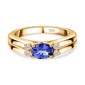 AA Tansanit und Zirkon Ring - 0,85 ct.