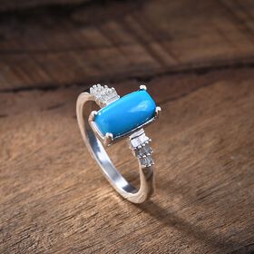 AA Sleeping Beauty Türkis und Diamant Ring - 1,67 ct.