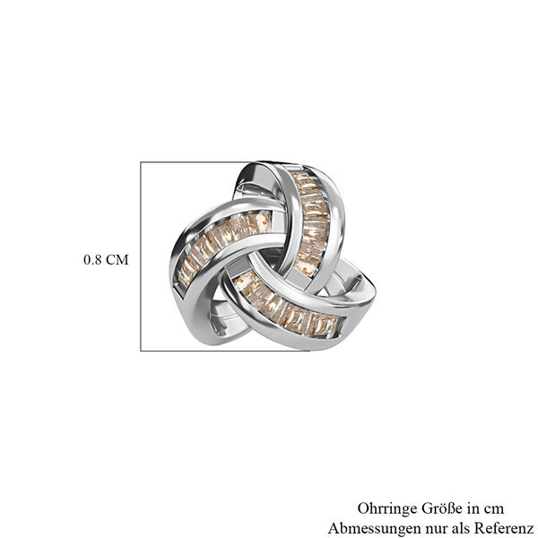 Liebesknoten Champagner Diamant Ohrringe - 0,15 ct. image number 6