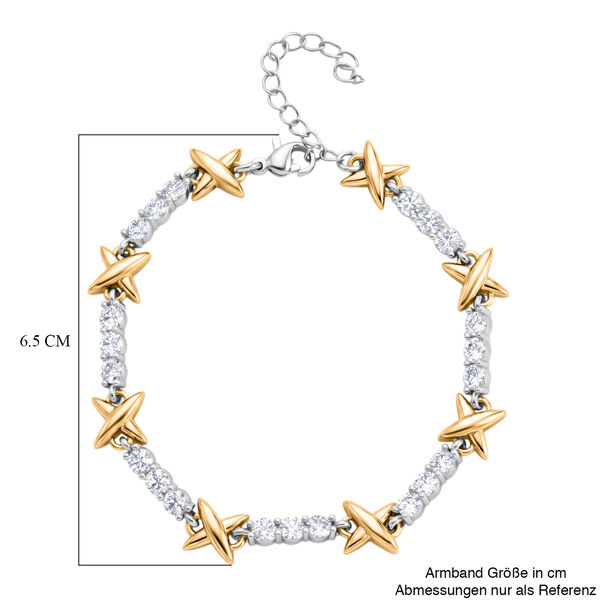 Wei&szlig;er Zirkonia Armband ca. 19 cm Nickelfreies Messing Standard image number 5