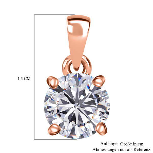 J Francis gefertigt mit SWAROVSKI- Zirkonia Anh&auml;nger, 925 Silber 750 ros&eacute;vergoldet image number 6