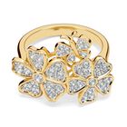 LUXURIANT DIAMOND -Lab Grown Diamant SI-GH Ring 925 Silber 750 Gelbgold Vermeil (Größe 17.00) ca. 1.00 ct