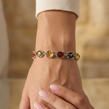 Nat&uuml;rlicher Baltischer Bernstein Armband ca. 19 cm + 2.5 cm Extender, 925 Silber