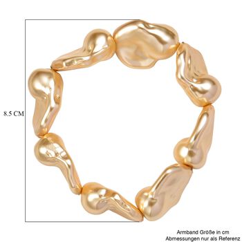 Flexibles goldenes Fancy Muschelkernperle Armband
