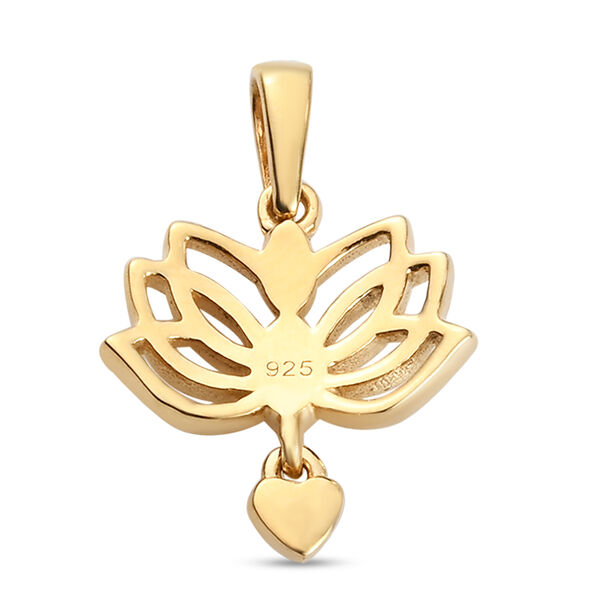 Lotusblume Yoga Herz Anh&auml;nger 925 Silber vergoldet image number 5