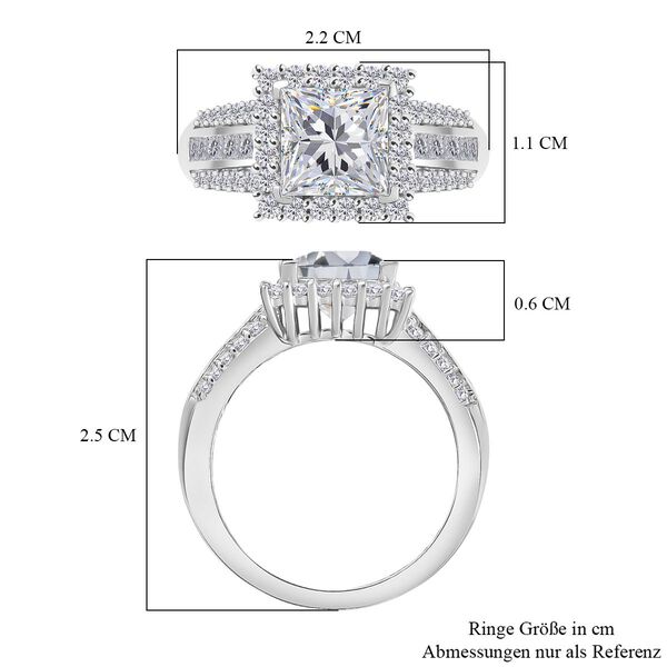 D’joy Moissanit Ring 925 Silber rhodiniert (Größe 19.00) ca. 2,57 ct image number 7