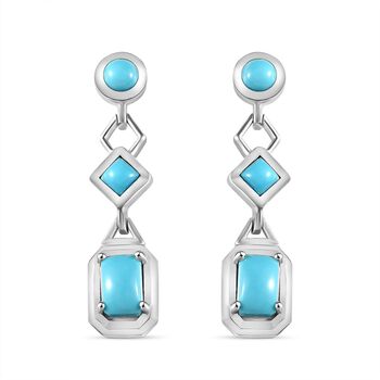 AA Amerikanische Nat&uuml;rliche Sleeping Beauty T&uuml;rkis Ohrringe 925 Silber rhodiniert ca. 1.83 ct