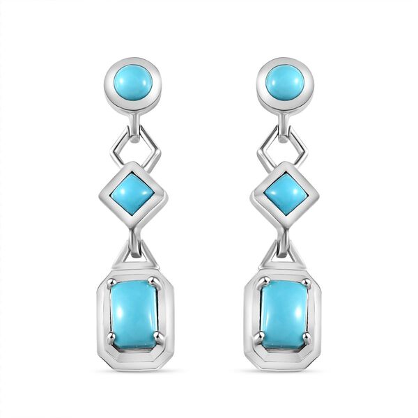 AA Amerikanische Nat&uuml;rliche Sleeping Beauty T&uuml;rkis Ohrringe 925 Silber rhodiniert ca. 1.83 ct