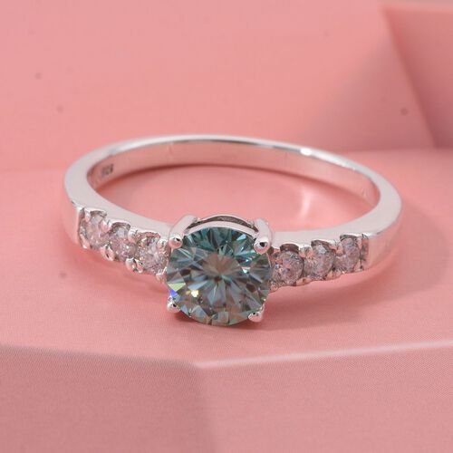 Paraiba Moissanit Ring 925 Silber rhodiniert (Größe 21.00) ca. 1,34 ct image number 1