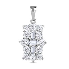 Moissanit Boot Anhänger, 925 Silber rhodiniert - 2.15 ct