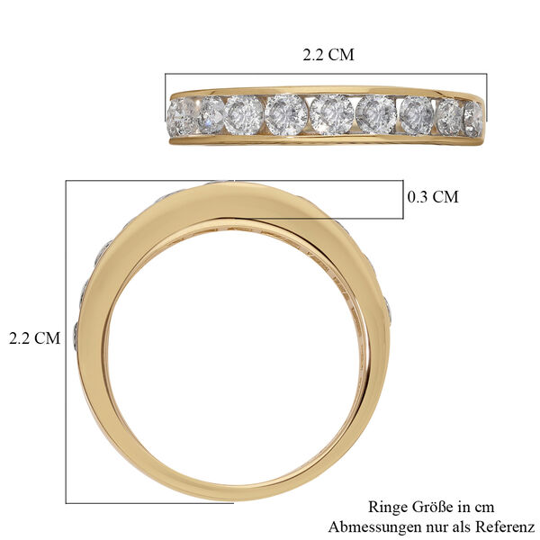 Diamant zertifiziert I2-I3/G-H Half Eternity Ring 375 Gelbgold image number 6