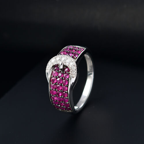 Montepuez-Rubin Ring 925 Silber rhodiniert (Größe 17.00) ca. 1,26 ct image number 1
