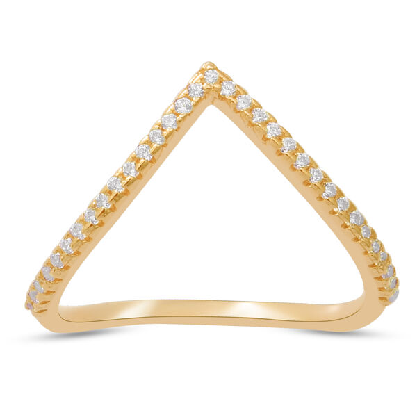 LUSTRO STELLA - wei&szlig;er Zirkonia-Ring, 925 Silber vergoldet  ca. 0,29 ct