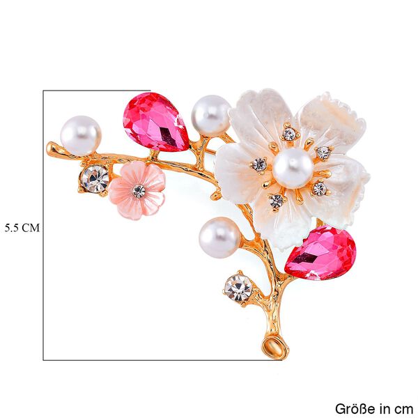 Rosa Kristall, Harz Brosche Std Gelb image number 5