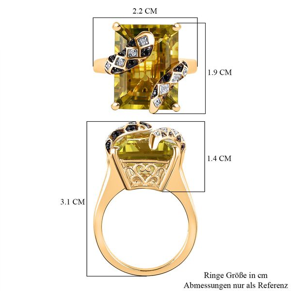 GP Italian Garden Kollektion - Ouro Verde Quarz, Zirkon, schwarzer Spinell und Kanchanaburi blauer Saphir-Ring - 11,66 ct. image number 7