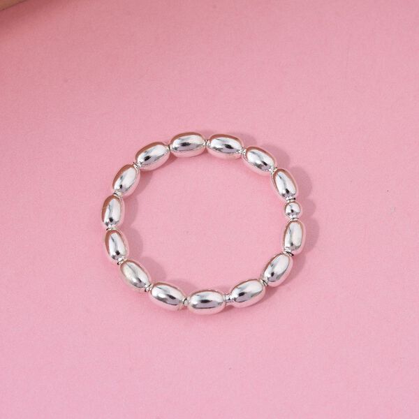 Perlen-Bandring in 925 Silber image number 1