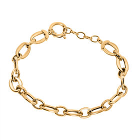 Ovales Glieder-Armband in 585 Gold, 18 cm
