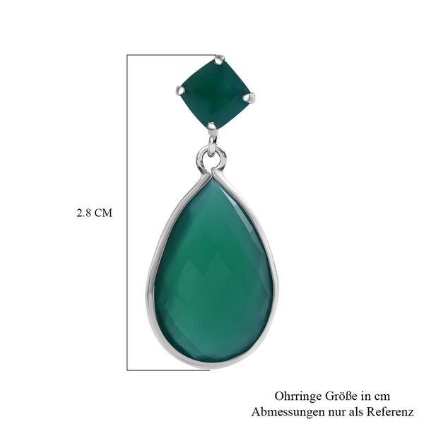 Verde Onyx Ohrringe, 925 Silber rhodiniert, ca. 27.50 ct image number 3