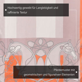 LA MAREY - 100% Maulbeeren-Seidenschal, Chiffon, 55x170 cm, Orange und grau