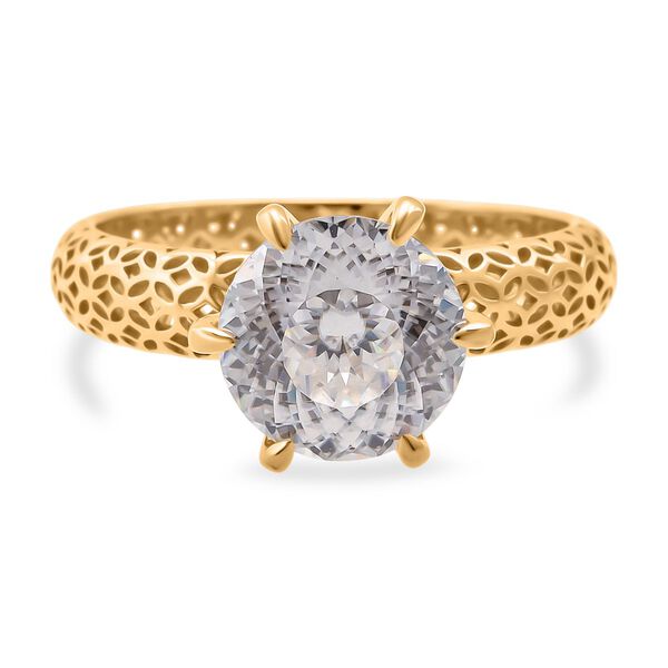 D'Joy Moissanit Ring, 925 Silber 750 Gelbgold Vermeil - 2,23 ct.